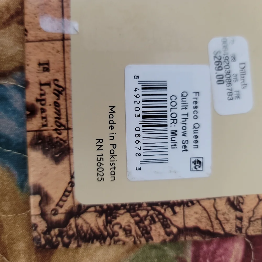 Patricia Nash Fresco Bouquet Print Reversible Quilt Mini Set